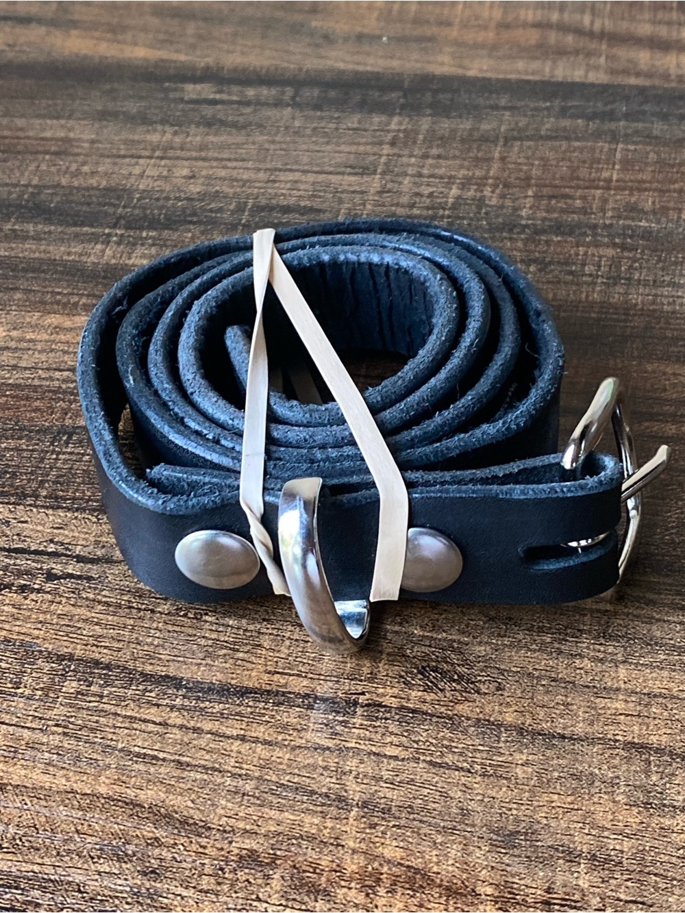 Vintage Leather Studded Belt, 32”